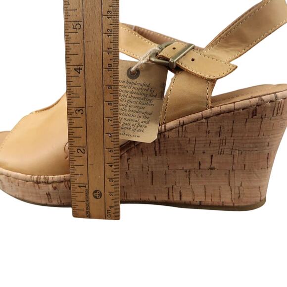 Born Shoes Women 11 Sandal Wedge Leather Ankle Strap Open Toe Agnio Cork Comfort - Picture 8 of 16